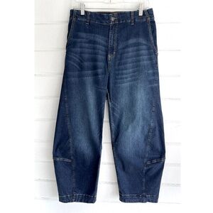 RUTI Stretch Denim Barrel Pants in Dark Indigo Wash - 1/M